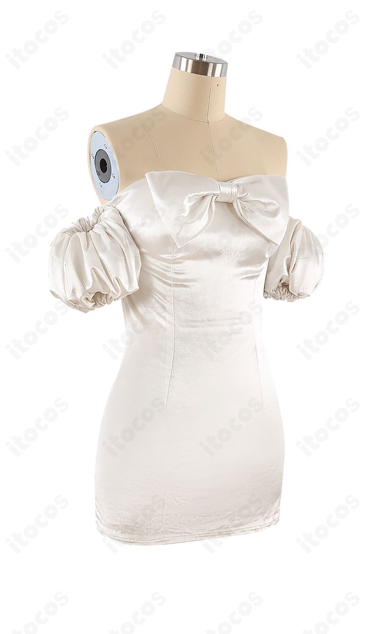 ALIEN STAGE スア コスプレ衣装の右側面ディテール。パフスリーブとワンピースのラインが見える