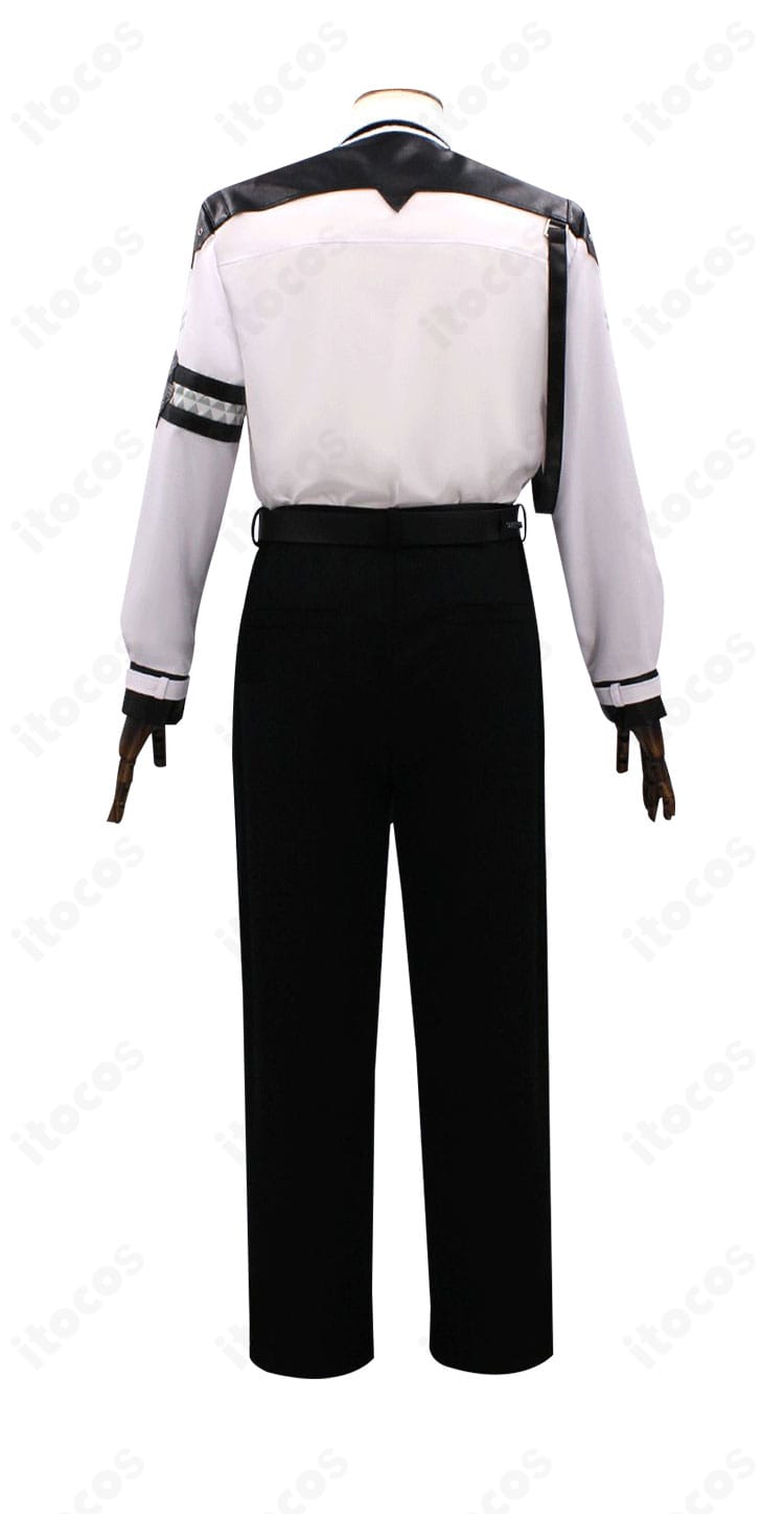 恋と深空 セイヤ コスプレ衣装の背面。背部の切替デザインと装飾配置を分かりやすく表示。