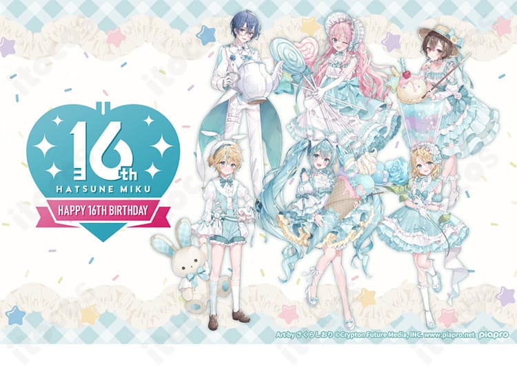 初音ミク 生誕16周年ロリータ衣装を着用した全身キャラクターイメージ