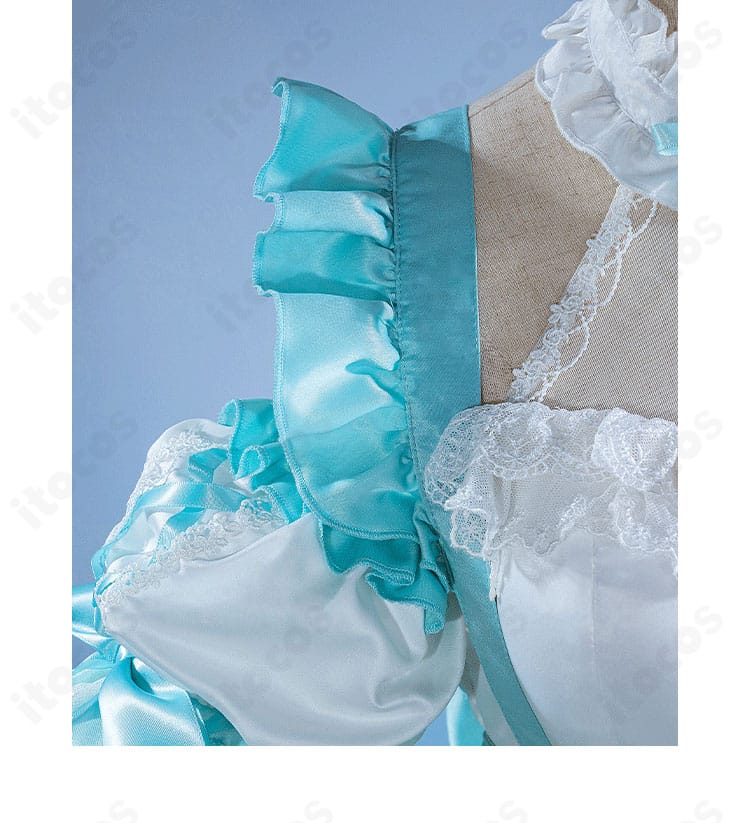 初音ミク 生誕16周年ロリータ衣装 肩・袖の装飾ディテール：フリルとカフの仕上げ