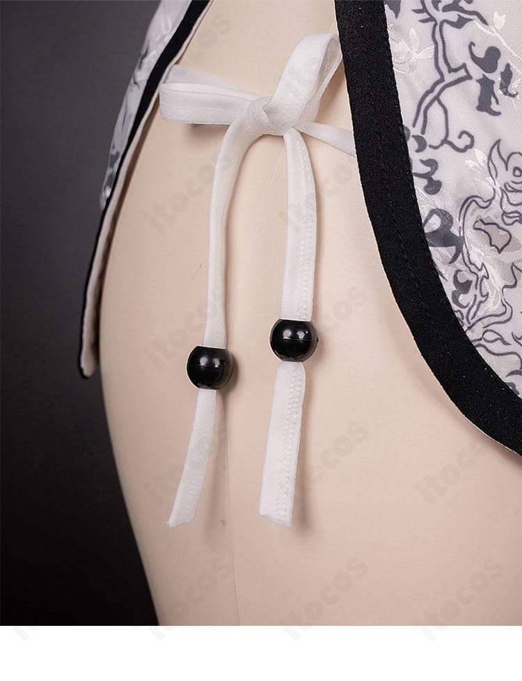 春日野穹コスプレ 編み紐ディテール。フィット感とデザイン性を両立するレースアップの拡大。