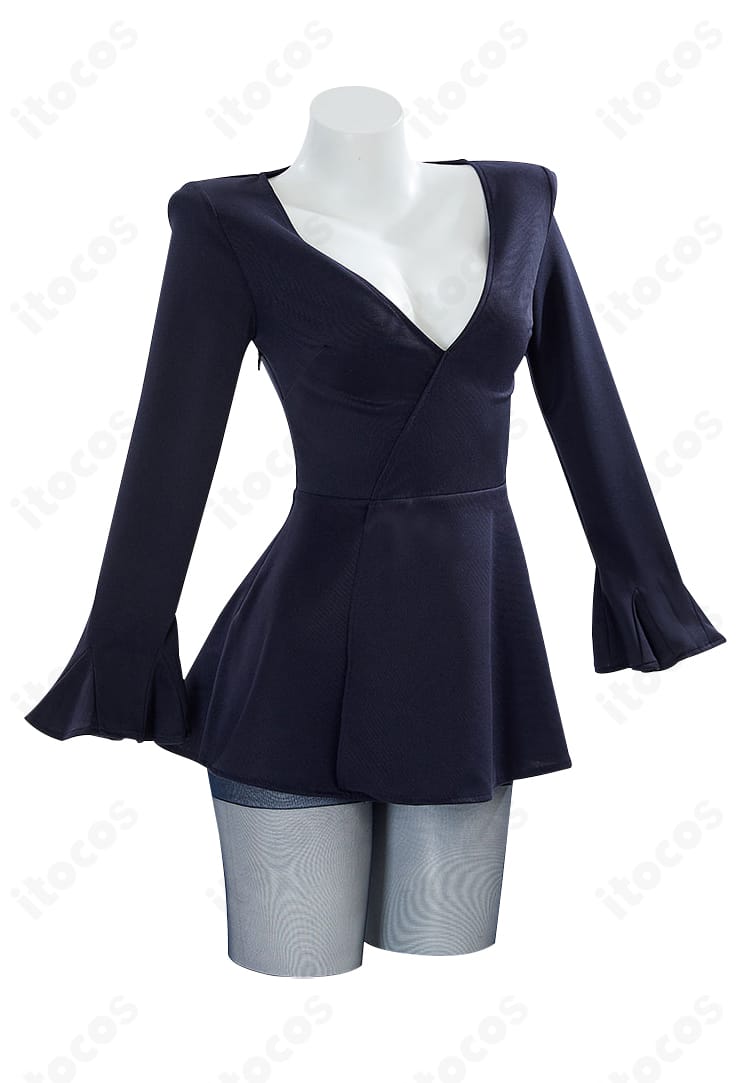 ONE PIECE ニコ・ロビン衣装 ワンピース前身頃の細部。縫製の丁寧さとディテールの仕上がり