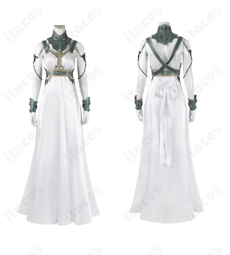 ティファ・ルーザ姫コスプレ衣装の正面／背面。演劇（LOVELESS）版のシルエットと丈感を確認できる画像。