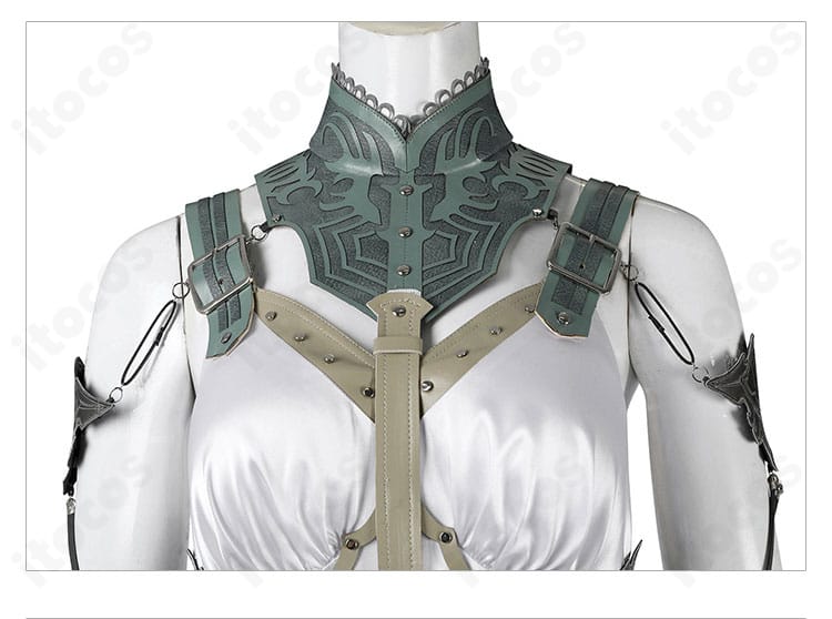 胸元装飾のクローズアップ。ティファ・ルーザ姫衣装の精細な刺繍と装飾パーツの配置が分かる。