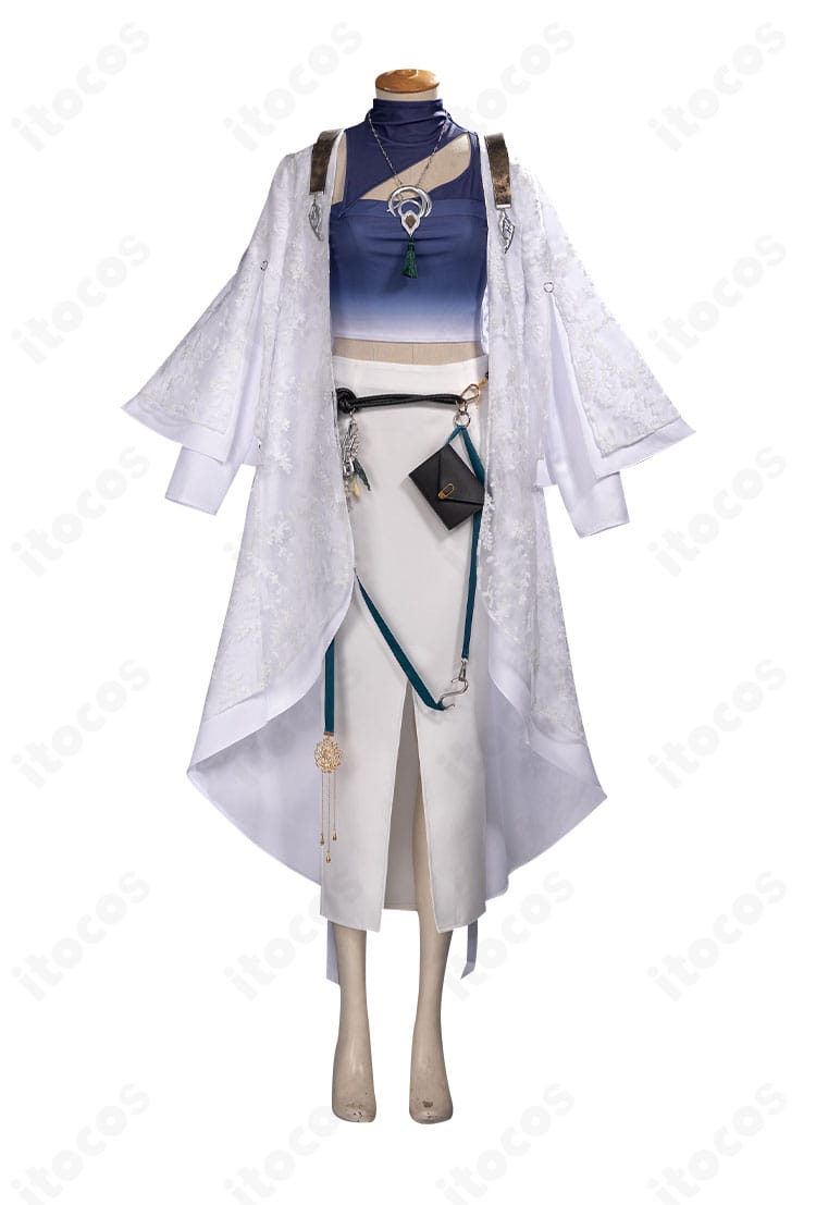 無期迷途 杜若（トジャク）コスプレ衣装の正面全身。コートとスカートのラインが分かる画像