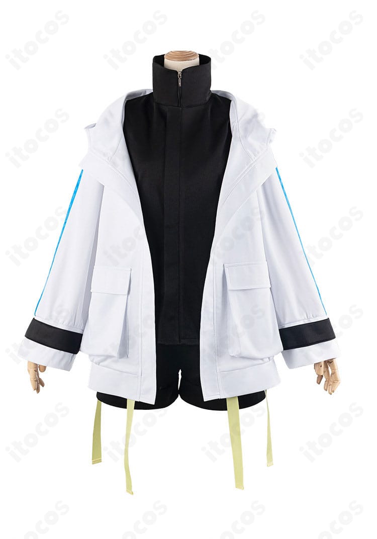 高松 燈 4th LIVE衣装の正面全体。コートとトップス、ショートパンツの配色と意匠が分かる