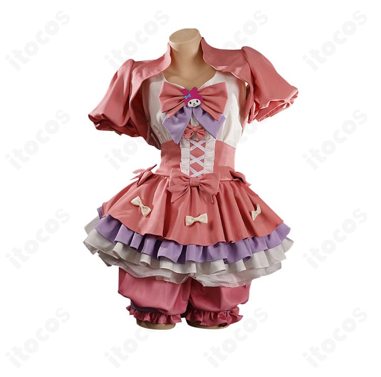 リリー・バリエル マイメロディ コラボ衣装の全身正面カット（ショール・トップス・スカート着用）