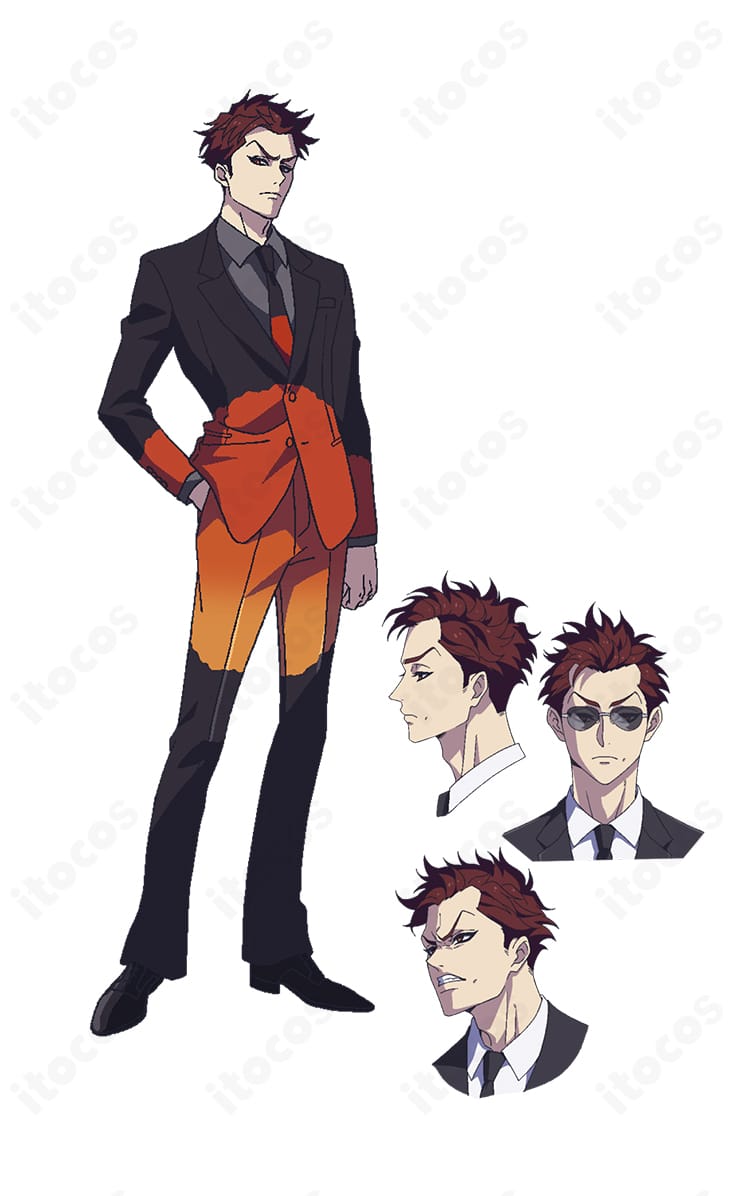 HIGH CARD ボビー・ボールのコスプレ衣装一式。コート・シャツ・ズボン・ネクタイのスーツスタイルを高再現したフルセットの正面イメージ