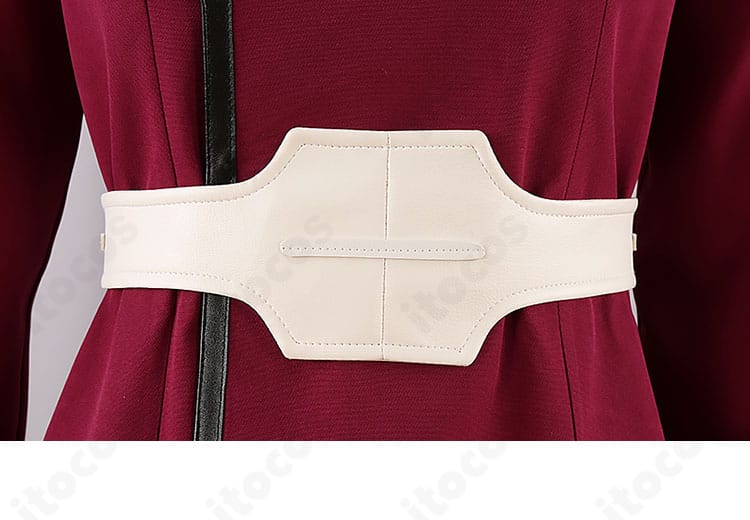 アスラン・ザラ ZAFT軍制服コスプレ衣装の腰部ベルトと背面装飾のクローズアップ