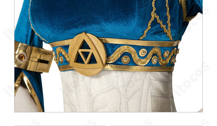 ゼルダ姫 王女衣装の襟周り装飾のアップ。華やかでエレガントな意匠を強調。