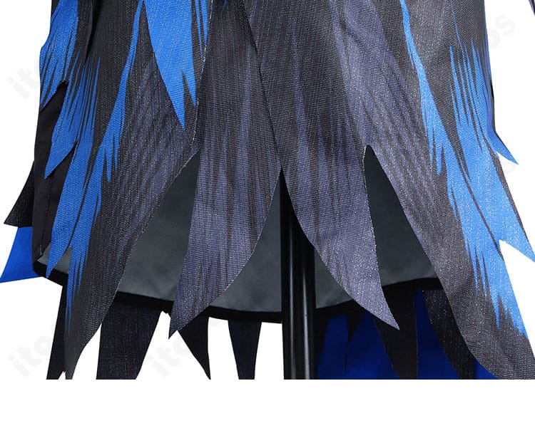 ホロライブ正月衣装の裾意匠の別角度。装飾ラインと生地の重なりを強調。