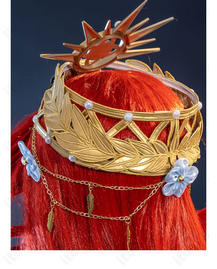 頭飾り背面のディテール。立体的な形状と背面からの見栄えを確認。