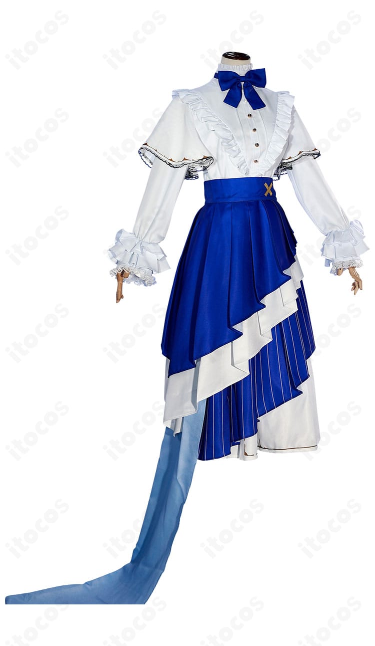 エリーラ・ペンドラ衣装の右側ビュー。スカートの広がりとサイド装飾の立体感を強調。