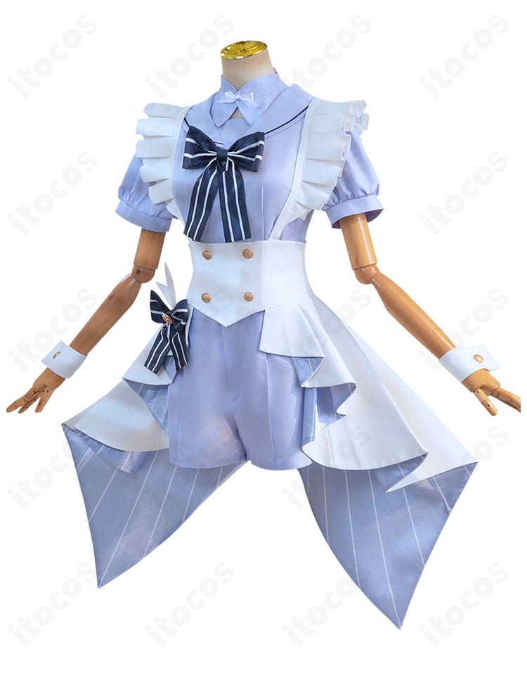 香風智乃コスチュームの側面。ウエストラインとプリーツの落ち感が美しいシルエット。