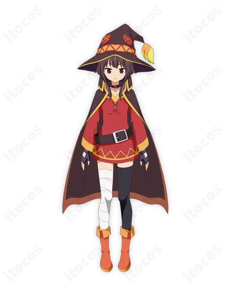 この素晴らしい世界に祝福を！ めぐみん 通常衣装コスプレ一式。キャラクターの配色とシルエットを忠実再現。
