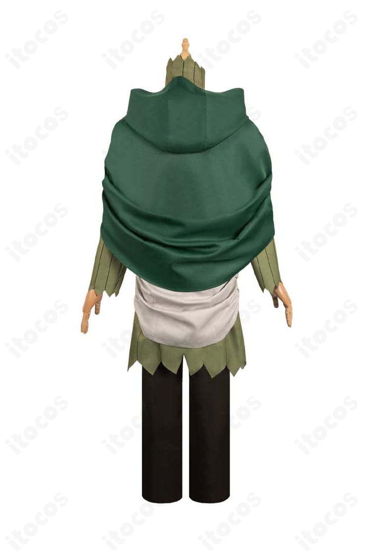 ミスルン衣装の背面カット。背中のラインとマントの流れを確認できるバックビュー。