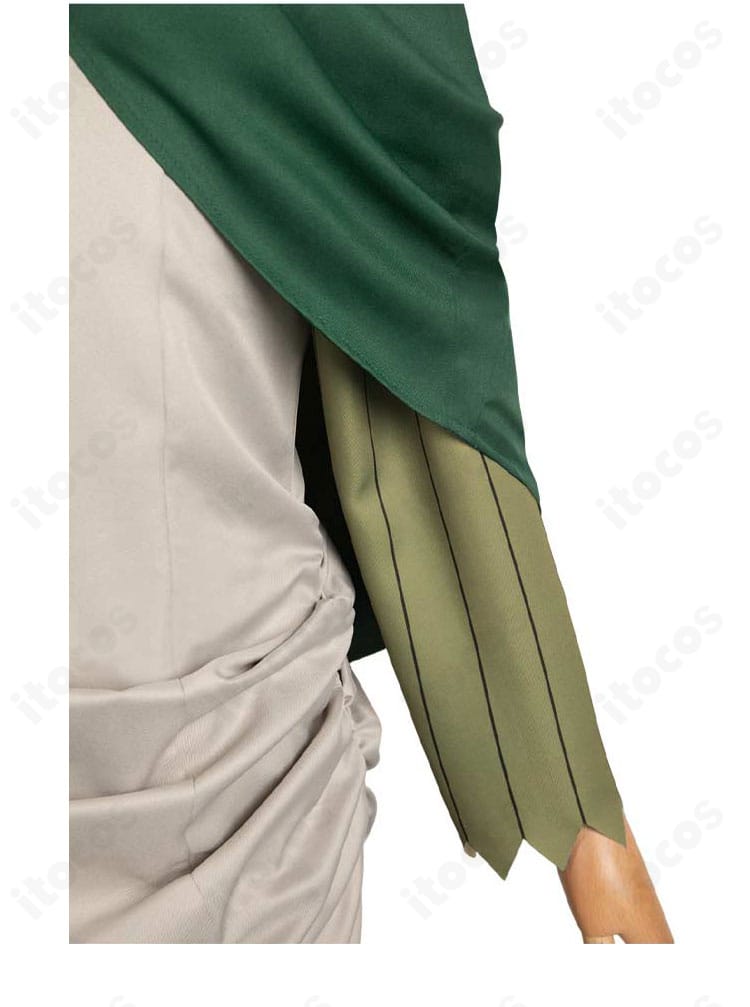 ミスルン衣装・肩袖ディテール。肩周りの装飾配置と縫製ラインを強調した写真。