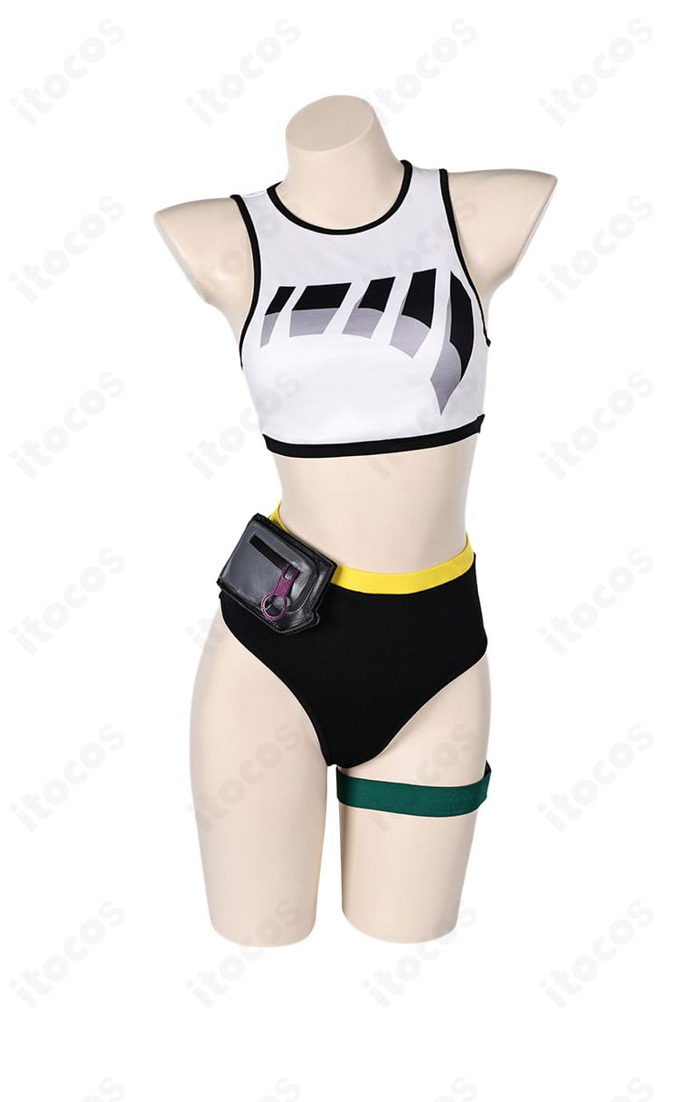 キルジョイ衣装のインナートップス正面ディテール。ステッチと切り替えが分かる近接カット。