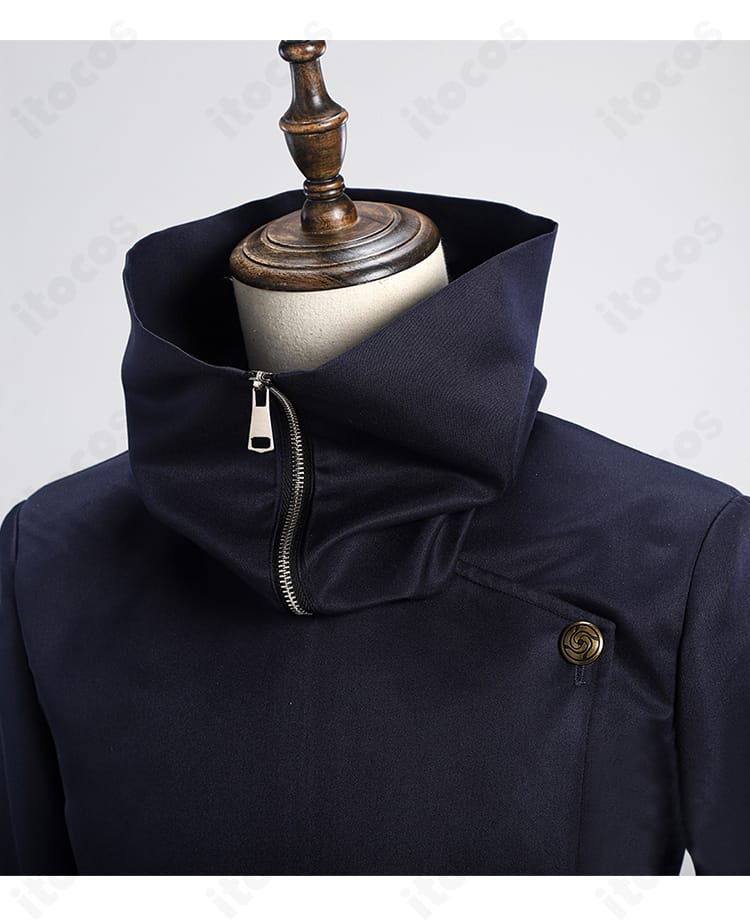 呪術廻戦 狗巻棘コスプレ スヌード拡大。首元の立体構造と質感がわかる、特徴的なネックアイテムの詳細。