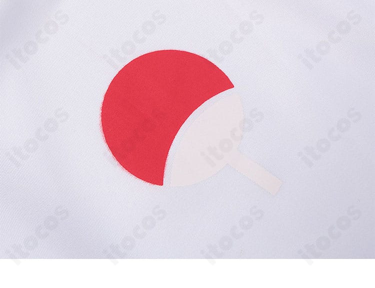 ナルト うちはサスケ コスプレ衣装の背面装飾ディテール。腰周りの意匠を近接撮影