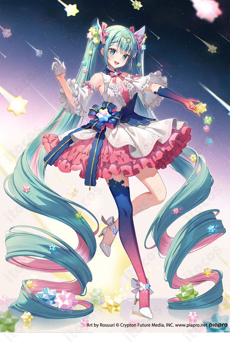 初音ミク 10周年 Rosuuri Ver. のキャラクターイメージ。特別デザインの世界観が分かる参考画像。