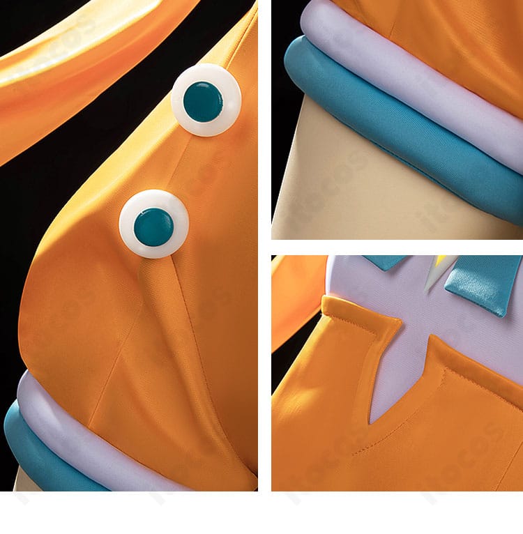 ネオユニヴァース コスプレ衣装の装飾全体ディテール。刺繍や意匠配置の近接写真。