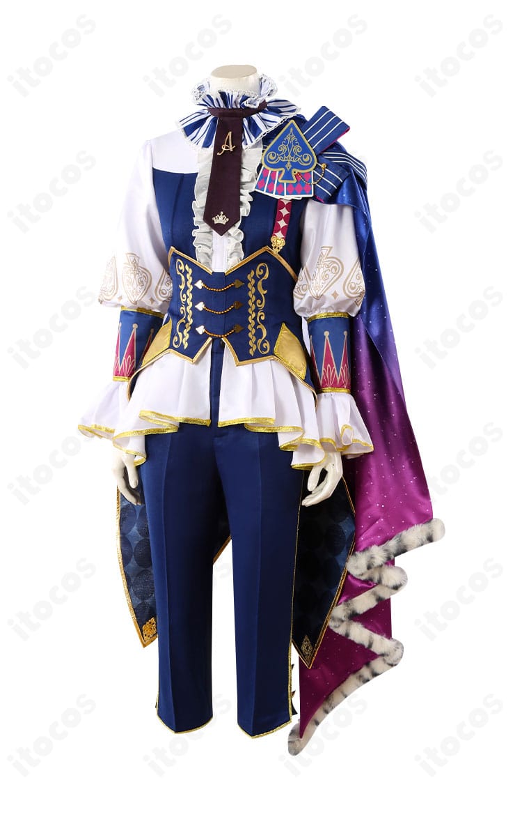 プロセカ 天馬司 コスプレ衣装の側面。マントの流れとコルセットで整うラインが確認できるサイドビュー。