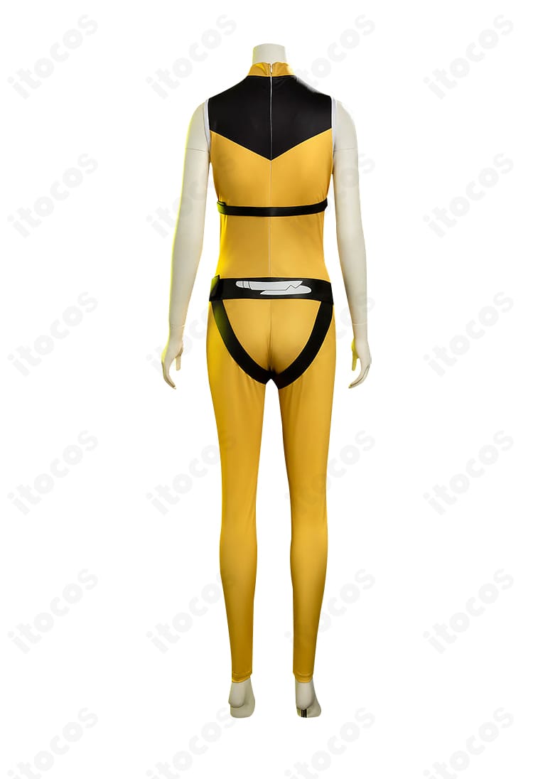 錫切夢子コスプレ衣装の背面。背面開閉の配置と背中のラインを見せるディテールショット