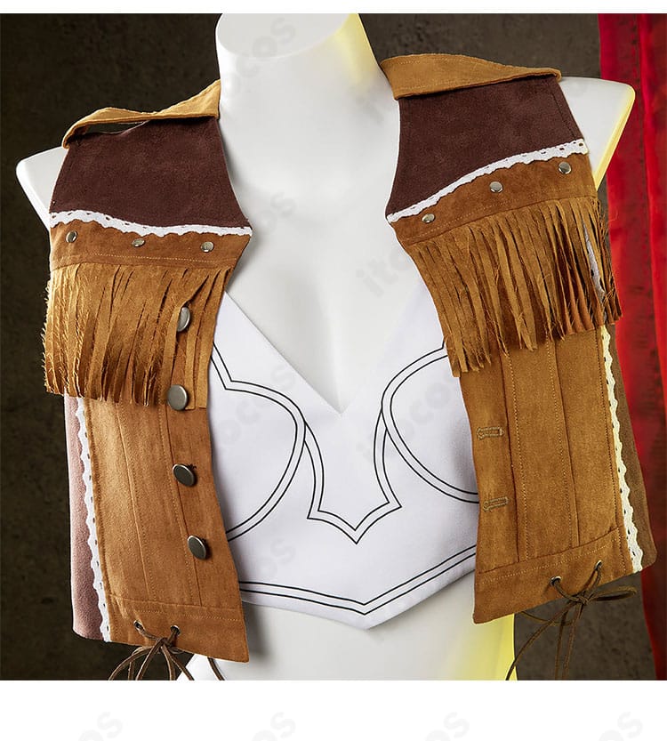 ティファ ウェスタンガイド姿コスプレ 上着の装飾ディテール（ステッチ・パーツ）