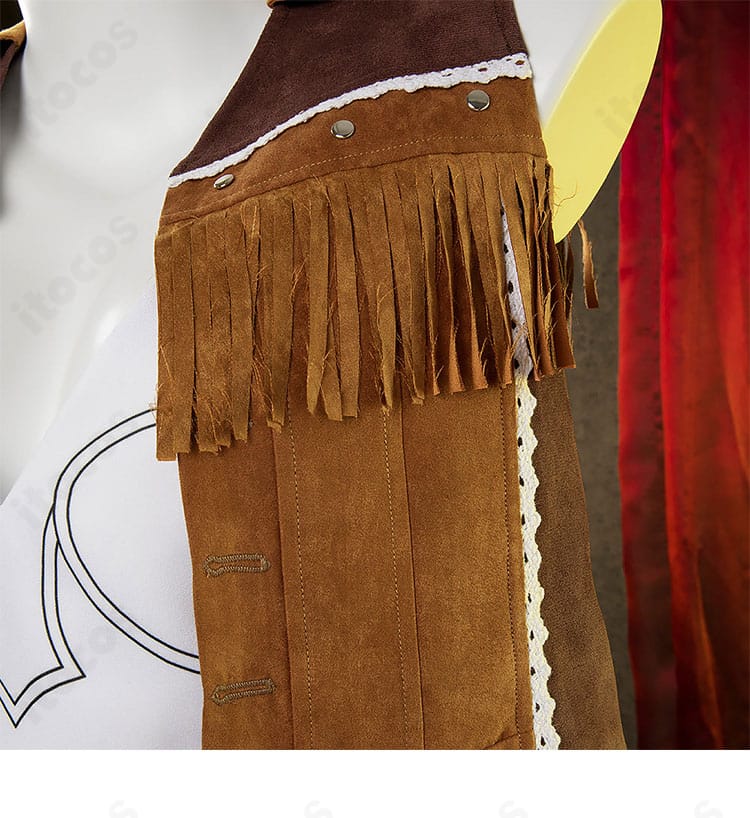 ティファ ウェスタンガイド姿コスプレ 左襟の装飾ディテール