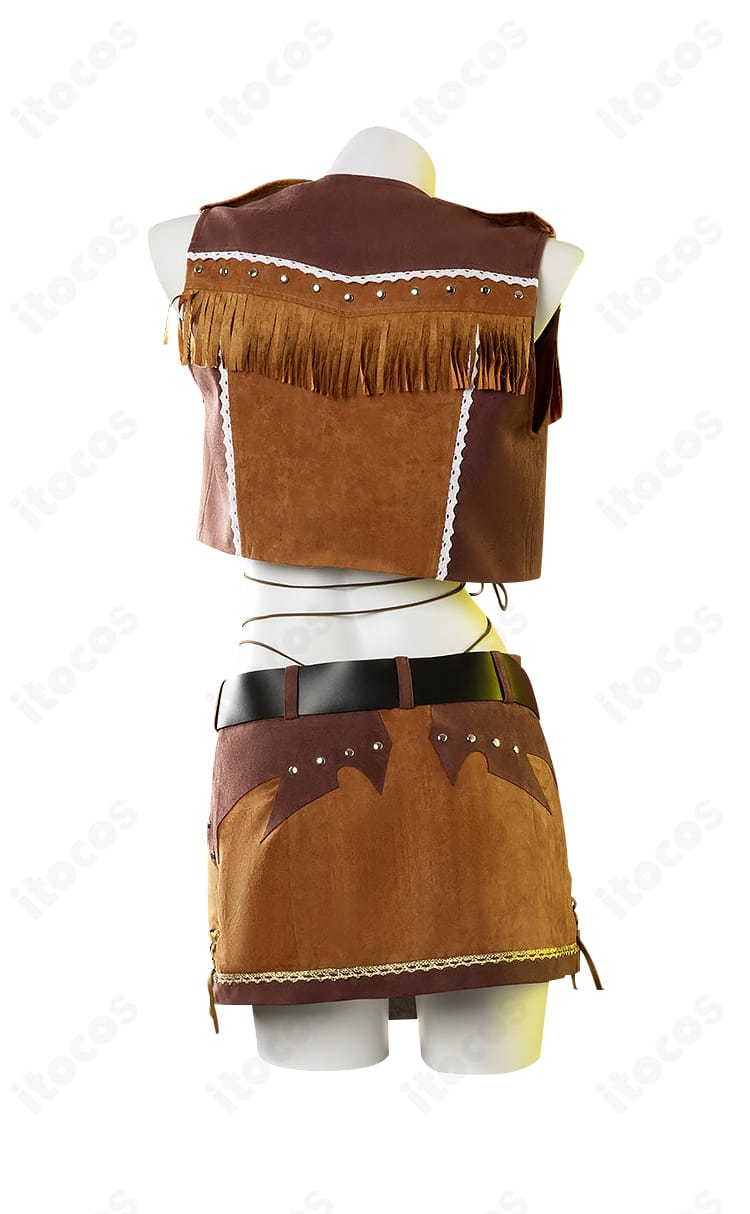 FF7リバース ティファ・ロックハート ウェスタンガイド姿コスプレ衣装の背面デザイン