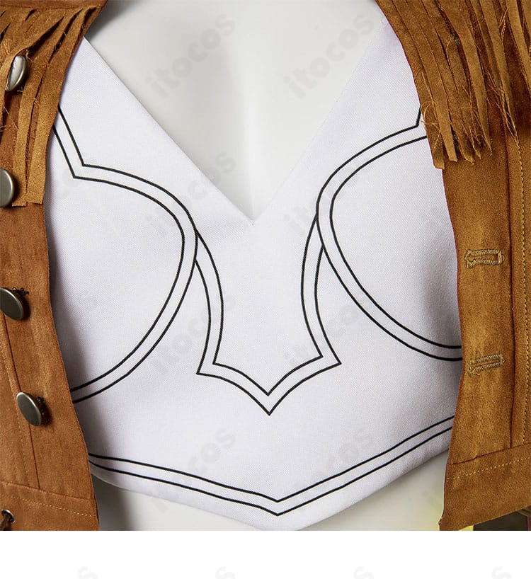 ティファ ウェスタンガイド姿コスプレ 襟元の装飾ディテール