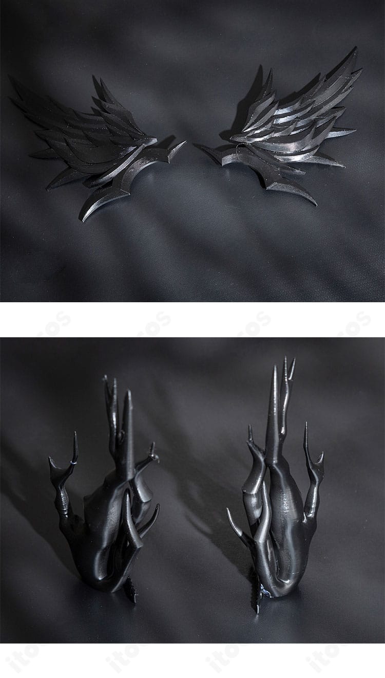 アークナイツ ロゴス 髪飾りディテール。ヘアアクセの形状と質感、装着イメージが分かるカット。