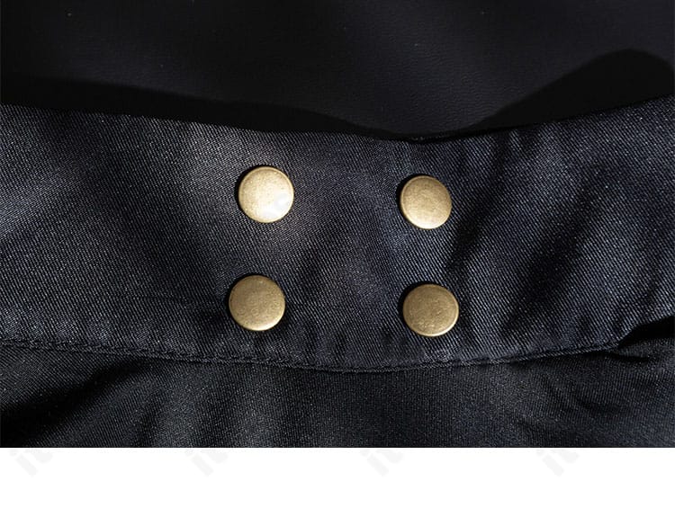 アークナイツ ロゴス 衣装の襟元ディテール。ネックラインの形状と装飾パーツの配置を忠実に再現。