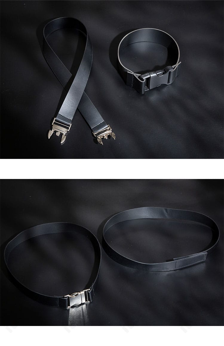 アークナイツ ロゴス 腰帯・ベルト装飾。バックル位置と固定方法、重ね付けのバランスを示す近接画像。