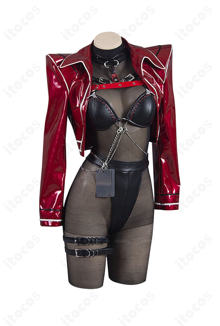 勝利の女神：NIKKE ボリューム コスプレ衣装の正面。コート、胸元の装飾、胸ベルトを含む全体シルエットを忠実に再現。