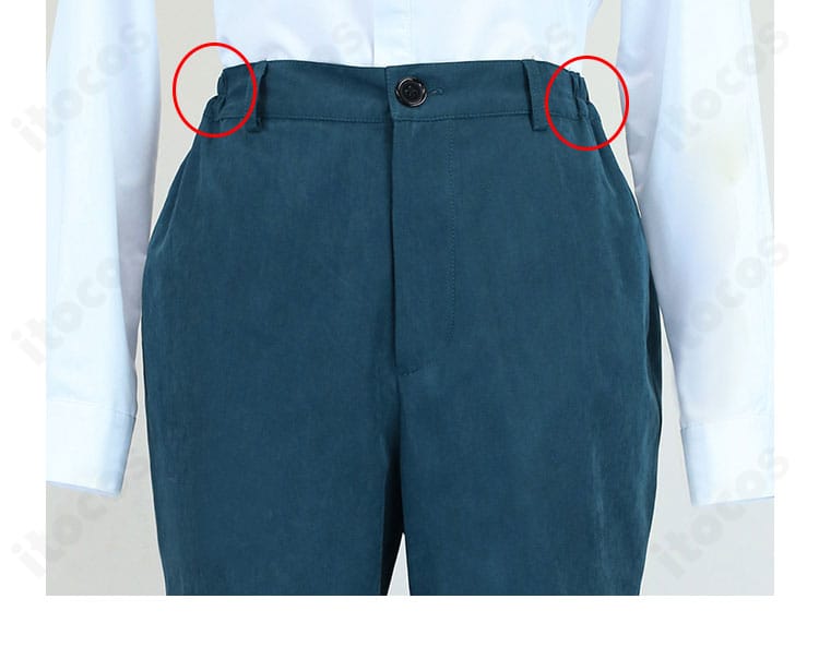 ギーマ コスプレ衣装のパンツウエスト。前合わせとウエストまわりの作り。