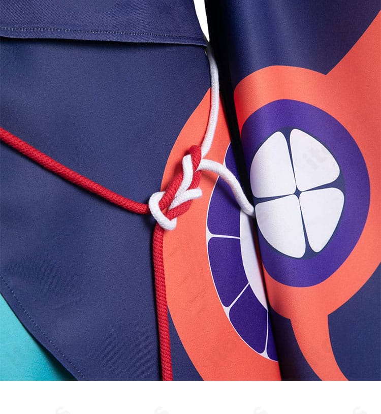 全体装飾の接写。花模様・刺繍・色合いの調和が伝わる装飾ディテール