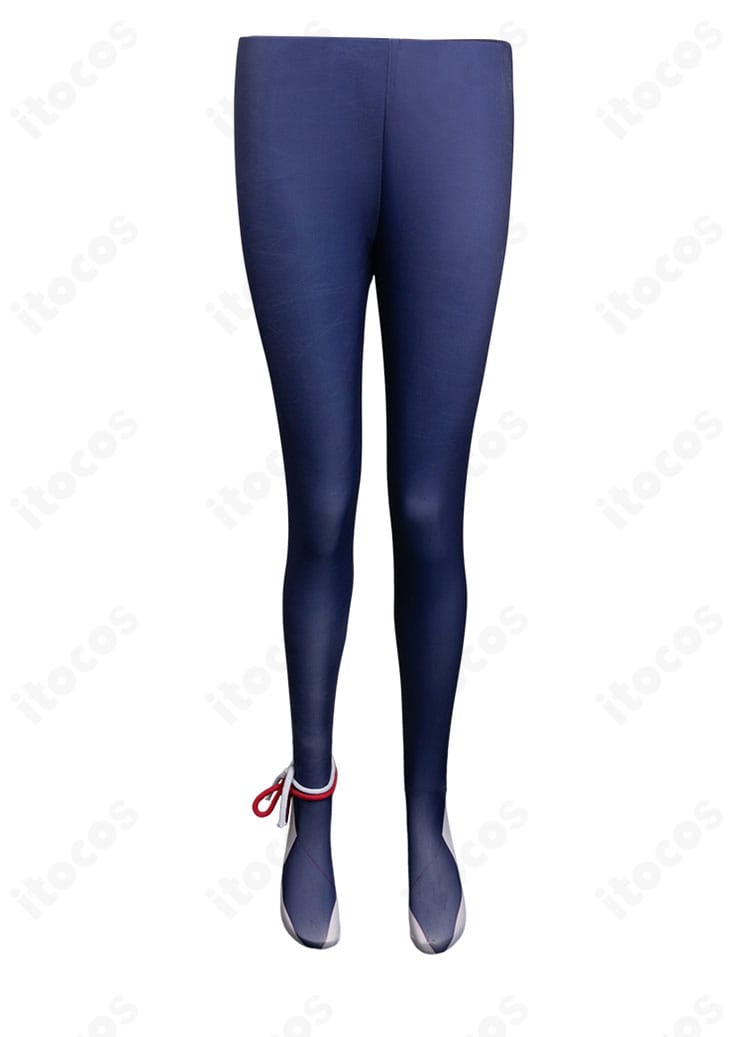 パンツ部分の接写。裾の意匠や色合わせ、動きに応じたラインが分かる写真