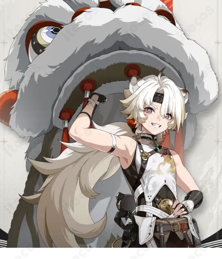 鳴潮・凌陽のコスプレ衣装一式。角飾りと尾を含む高再現デザインを丁寧に再構成。