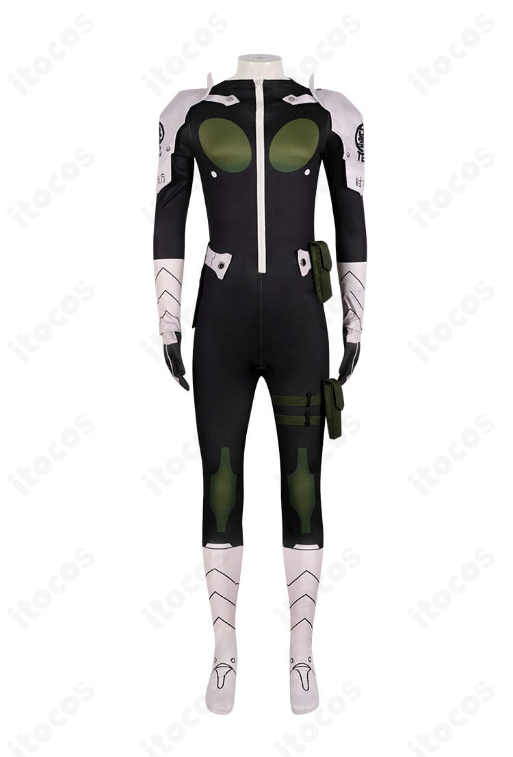 日比野カフカ隊員スーツの正面全身。胸元や腰装備がわかる高再現ディテール。