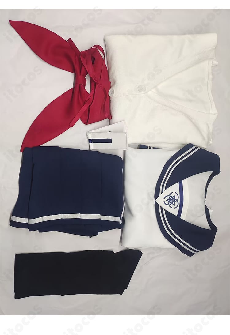 ブルーアーカイブ 柚鳥ナツ コスプレ 衣装セット一式 コート・トップス・スカーフ・スカート・髪飾り・靴下