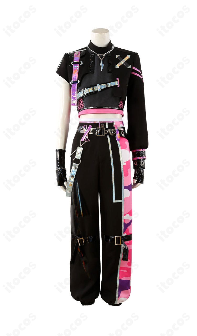 『あんさんぶるスターズ！！』TRIP Switch衣装の正面全身。ロングコートとレイヤードトップ、アクセサリー構成が分かる画像