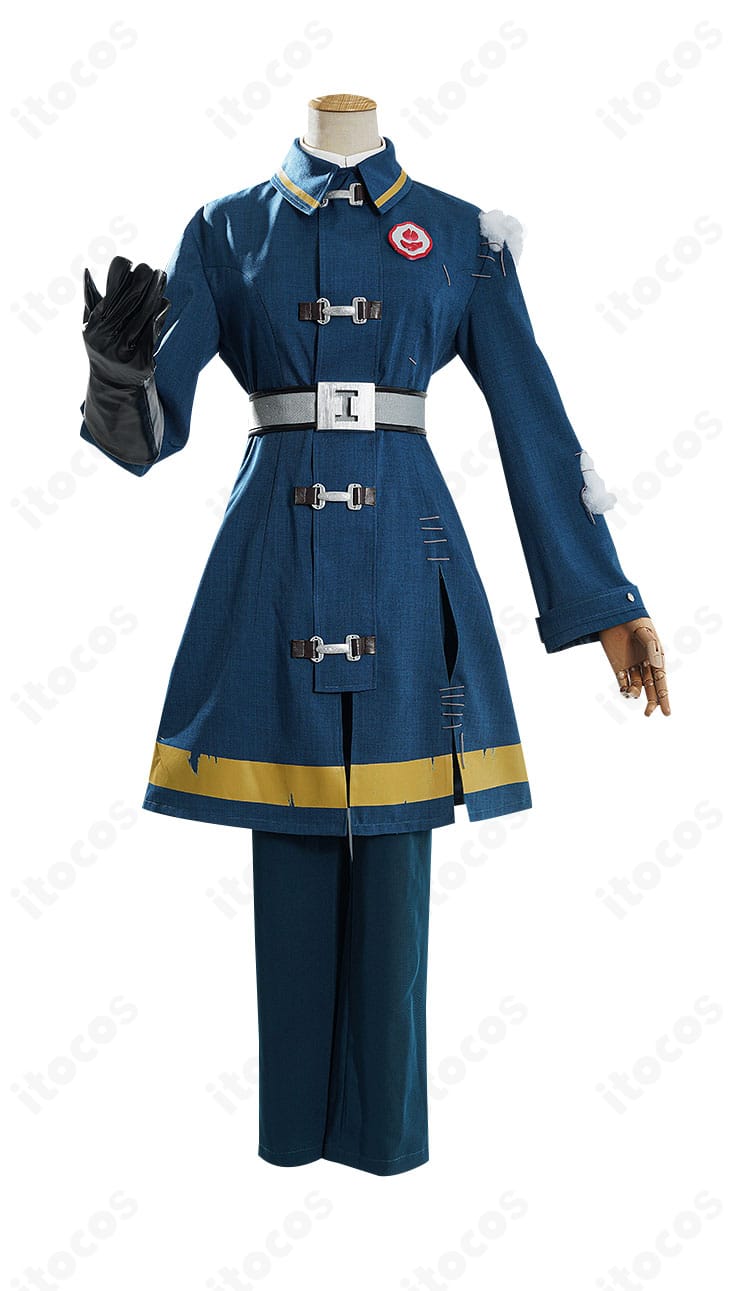 第五人格 フロリアン・ブランド 火災調査員コスプレ衣装の正面全景。襟元や前立てのライン、シャープなシルエットを強調
