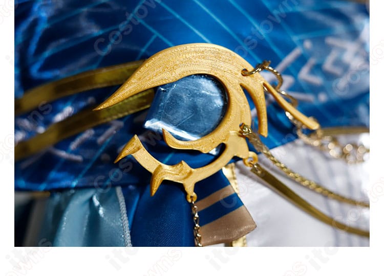 腰周り装飾の近接画像。ホムラ衣装の立体装飾と縁取り