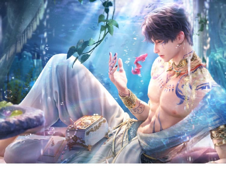 ホムラ（潮汐の神）「潮汐の響く時」コスプレ衣装の装飾ディテール全体