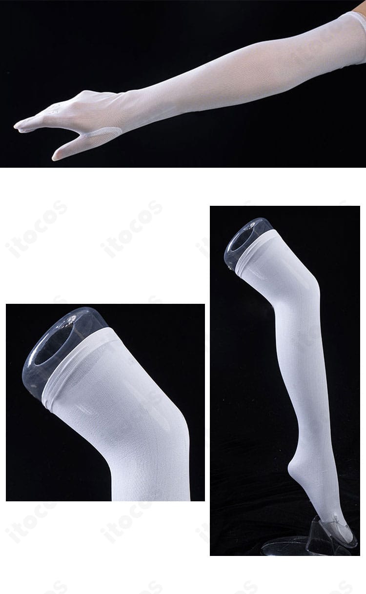 手袋と靴下のコーディネート。色味と丈感のバランス