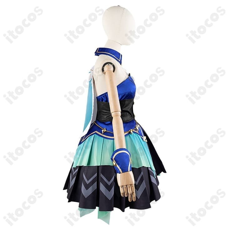 ウマ娘 プリティーダービー ヴィルシーナ 勝負服コスプレ衣装。動き映えるマント付きで撮影・イベントに最適 - 3枚目の画像