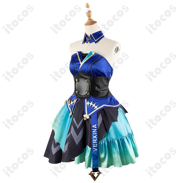 ウマ娘 プリティーダービー ヴィルシーナ 勝負服コスプレ衣装。動き映えるマント付きで撮影・イベントに最適 - 5枚目の画像