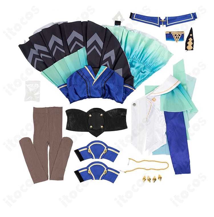 ウマ娘 ヴィルシーナ 勝負服コスプレのセット内容一覧。耳・耳飾り・ワンピース・マント・チェーン・タイツ等